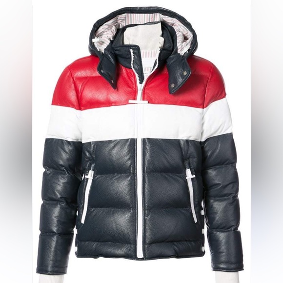 Thom Browne Other - NEW NWT THOM BROWNE Downfilled Three Panel Leather Ski Jacket